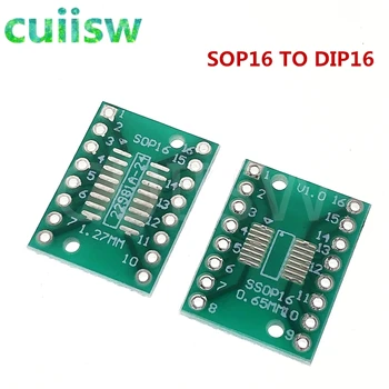 10DB TSSOP16 SSOP16 MSOP16 SO16 SOP16 SOIC16 viszont DIP16 1.27 MM / 0,65 MM IC adapter Aljzat / csatlakozó lemez / PCB