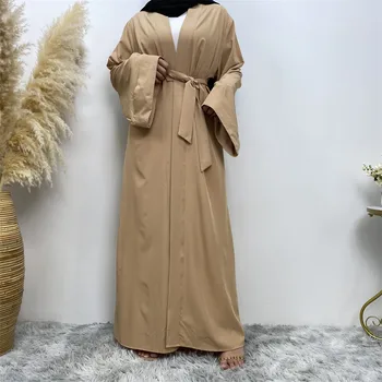 A muszlim Nők Abaya Muszlim Dubai Törökország Iszlám Maxi Ruha Kaftán Afrikai Ruhák Abayas Női Köntös egyszínű Alkalmi Abaya