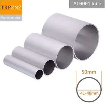 Alumínium kerek cső 6061 külső átmérő 50 mm-es belső 41-48mm fal 1mm-4,5 mm, Kemény, egyenes alumínium varrat nélküli cső vékony, vastag fal