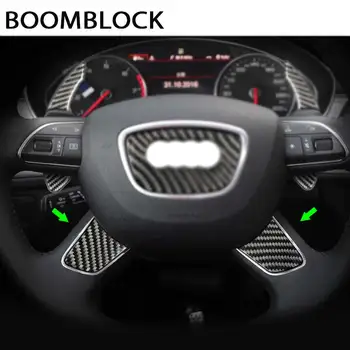 Boomblock Autó Tartozékok Kormánykerék Gombot Szénszálas Matricák 2DB/KÉSZLET Audi A6 A7 2012 2013 2014 2015 2016 2017 2018