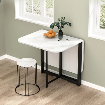 Egyszerű Összecsukható Asztalok Haza Étkező Bútorok Kis Lakás Ultra-vékony Asztal Étkező Szett Konyha Cserélhető Táblázat