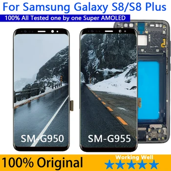 Eredeti AMOLED Elülső Kijelző Plus S8 lcd Samsung S8 G950 S8 Plusz G955F LCD G950F érintőképernyő Digitalizáló Közgyűlés s8/S8+