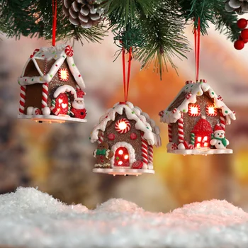 Karácsonyi Mézeskalács Kis Ház Kreatív karácsonyfa Decorantions Lógó Dísz navidad Haza karácsonyi Dekoráció boldog karácsonyt