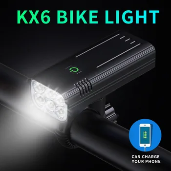 KX6 LED Fényszóró Kerékpár Újratölthető USB Power Bank 5200 mah Akkumulátor Első, mind a Hátsó Kerékpár Lámpa MTB Tartozékok Vízálló