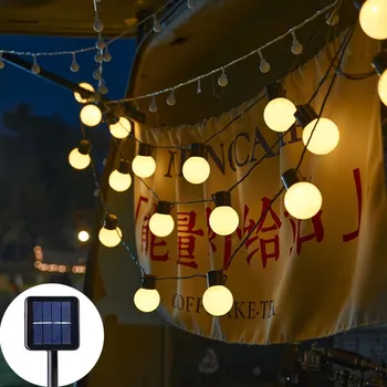 LED-es Napelemes Kültéri Lámpa Koszorú Utca tündérfény G50 Izzó String Fény, Mint az Esküvői Dekoráció Lámpa Garden Holiday Világítás