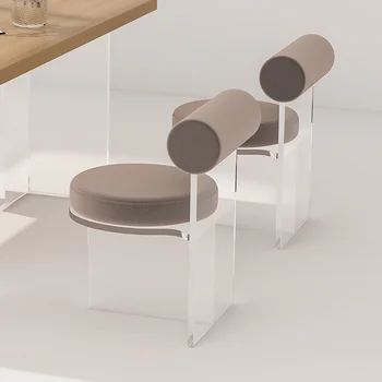 Műanyag Tiszta Északi Szék Emelet Deréktámasz Földre Akril Tervező Székek Erkély Cadeiras De Plastico Otthon Bútor