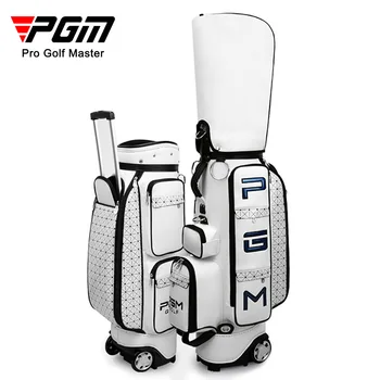 Pgm Behúzható Golf Repülési Bag Női Profi Klubok Táska Tartós, Nagy Kapacitású PU Vízálló Utazási Csomag Kerekek