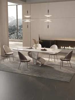 Rock étkező asztal modern, egyszerű luxus téglalap alakú szék kombináció