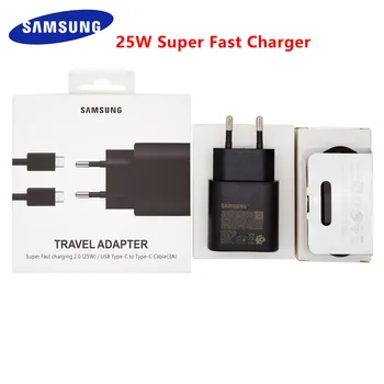 SAMSUNG Szuper Gyors Töltő 25W hálózati Adapter Típus C-Típus-C Kábel Galaxy Note 10 Plusz Note20 Ultra S20 S21 S10 5G