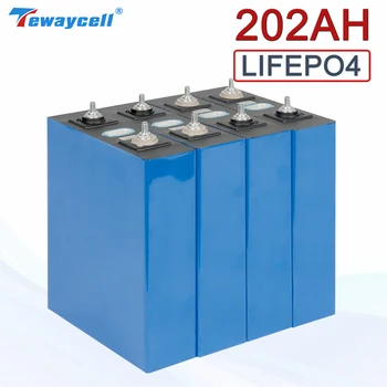 Tewaycell 202Ah 3.2 V 200AH Lifepo4 Lítium Vas Foszfát Újratölthető Minőségű Napenergia Tárolás golfkocsi Hajó EU adómentes