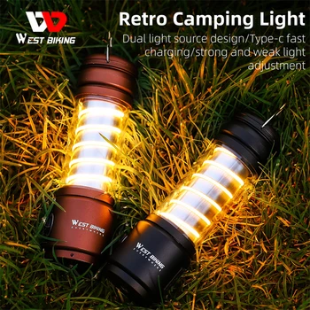 Többfunkciós Retro Camping Lámpa 2200mAh LED Hangulat Fény C-Típusú USB Újratölthető 4 üzemmód Vízálló Halászati Kemping biztosan, hogy így van