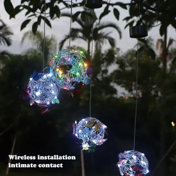 Vízálló Pillangó Labdát Fény Szimuláció Díszek, 20 LED-es Lóg Pillangó Medál Fény Útja Udvaron Gyep Kert, Dekoráció