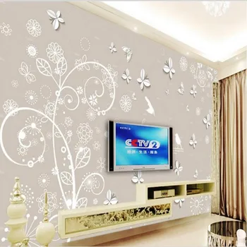 wellyu Egyéni nagyméretű freskók Continental minta 3D pillangó TV hátteret háttérkép cucc de parede para quarto
