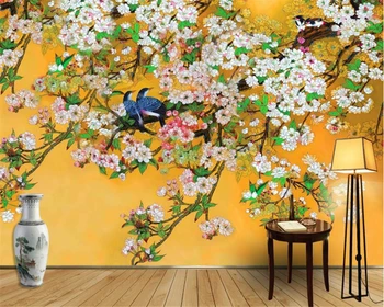 WELLYU gyönyörű háttérkép Kínai kézzel festett trükkök, virágok, madarak, mandarin kacsa hátteret fal cucc de parede tapety3D