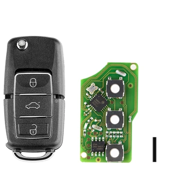 Xhorse XKB506EN Univerzális Vezeték Távoli Kulcs Autó Távirányító Smart kulcstartó 3 Gomb VW B5 Típusú VVDI Kulcsfontosságú Eszköz, 5db/Sok