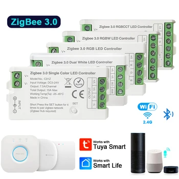 ZigBee 3.0 LED Vezérlő Okos Átjáró WIFI, BT 2,4 GHz-es CCT RGB RGBW RGBCCT LED Szalag Hub Híd Tuya Alexa, a Google Haza DC5V-24V