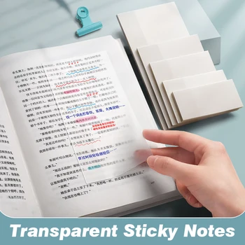 Átlátszó Sticky Notes 50 Lap Memo Pad Matrica Megjegyzés Vízálló Papír PET Napi Csinálni ellenőrző Lista Iskola Irodai Papíráru