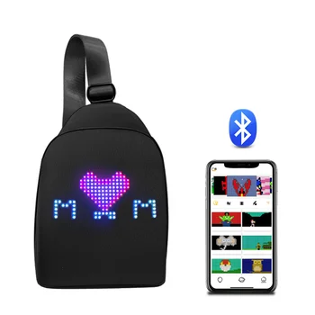 Új Design LED Messenger Bag Kis Méretű Világító LED Hátizsák Férfi Nő Divat LED Parittya Táska Kors válltáska