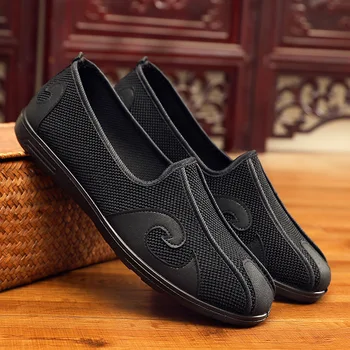 Új Típusú Férfi Poliuretán Könnyű Kungfu Taoista Szerzetes Cipő Kényelmes Repülő Szőtt Tai Chi Wushu Alkalmi cipők