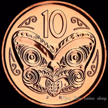 Új-Zéland 10 Pontot Érme Maori Maszk teljesen Új Egység Ár Eredeti Kötet Osztott 20.5 mm-es Év Véletlenszerű Régi Coin100% Eredeti