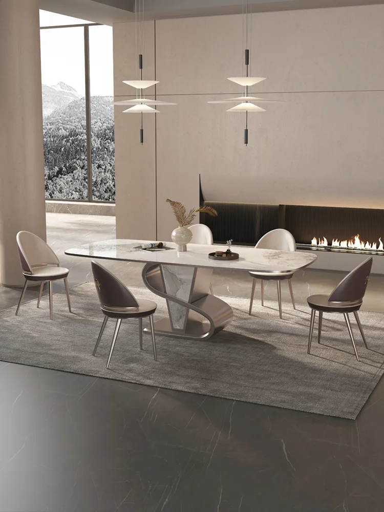 Rock étkező asztal modern, egyszerű luxus téglalap alakú szék kombináció