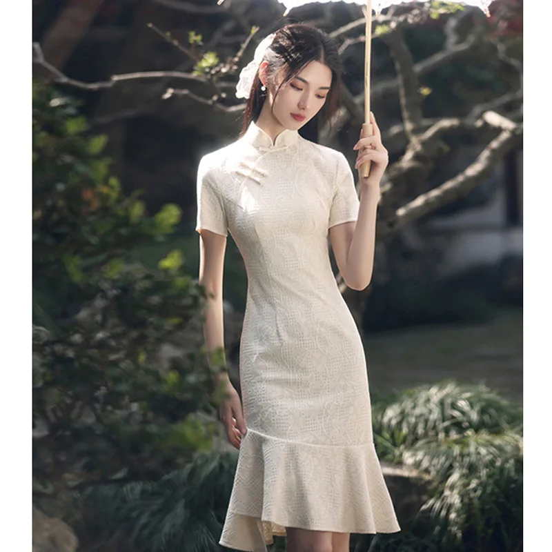 Új, továbbfejlesztett ruha fiatal lányok viselni divatos Kínai stílusú retro cheongsam nők 2022