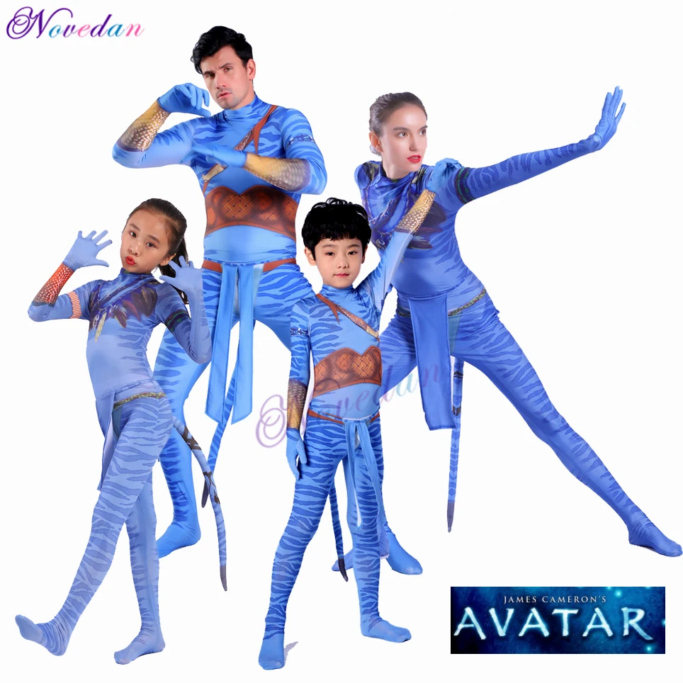 Új Film Avatar 2 Jake Sully Neytiri Cosplay Jelmez Ruha Spandex Zentai Body Kezeslábas Halloween Jelmez Felnőtt Férfiak Nők
